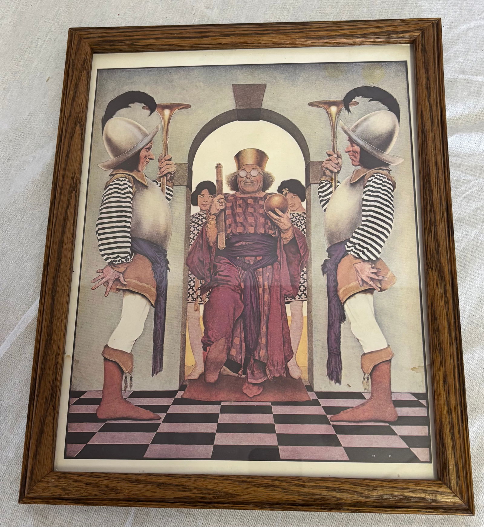 Maxfield Parrish, American (1870-1966): A Maxfield Parrish, titled "Entrance Of Pompdebile King Of Hearts" measuring 15 1/2" x 12 1/2"