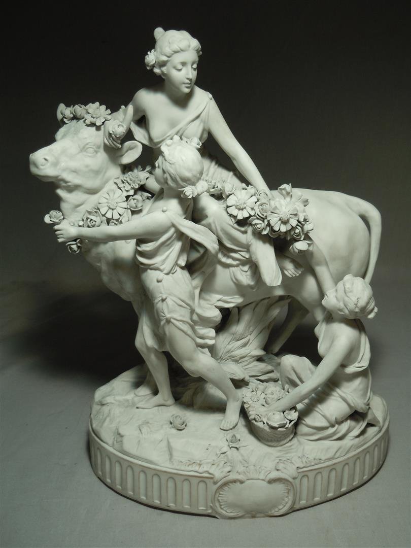 19thc. Fine Royal Vienna Figural Group: A 19th century fine Royal Vienna Parian figural group measuring 11 1/2" x 9." Marked on base (see photos)