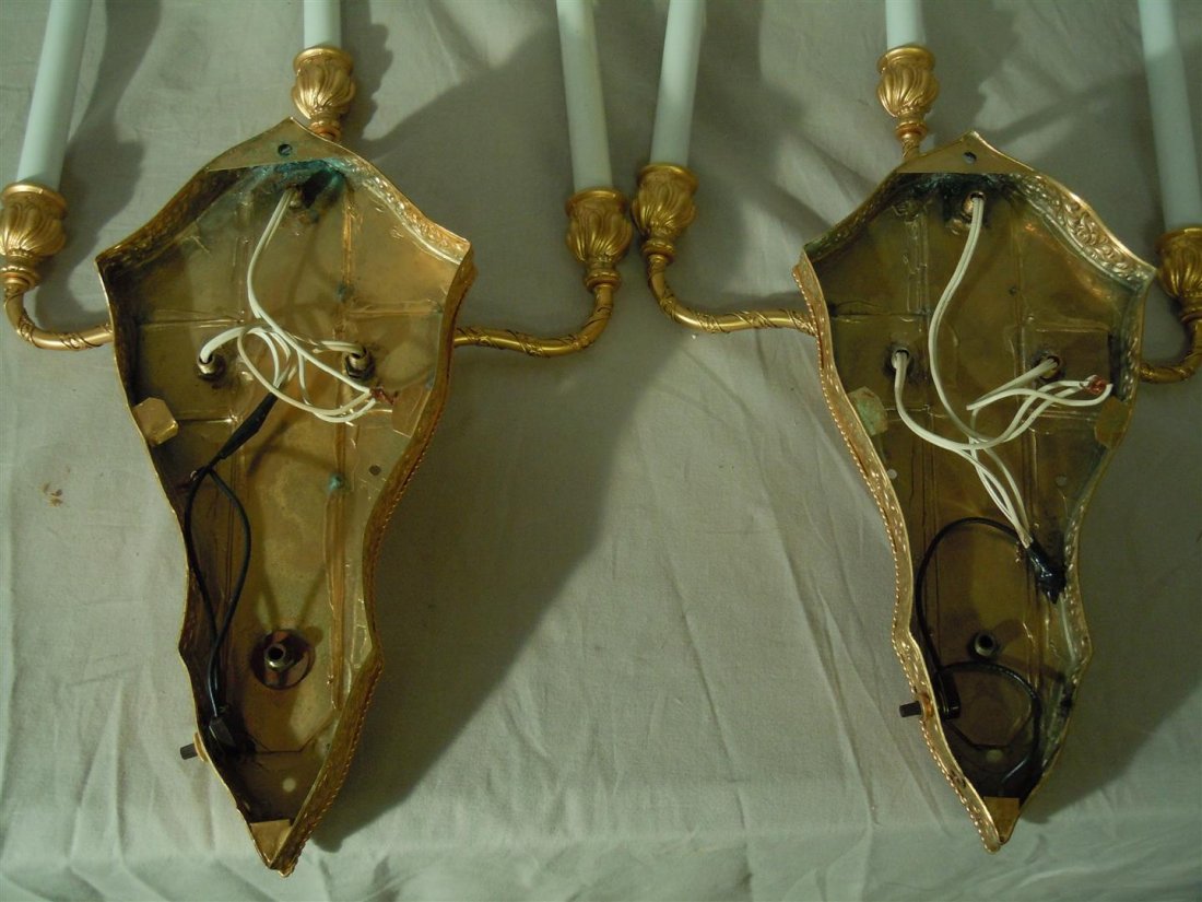 20thc. Brass Candle Sconces - 3