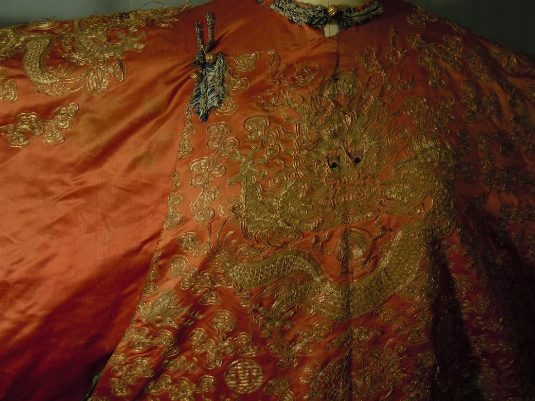 19thc Japanese Dragon Embroidered Silk Kimono - 4