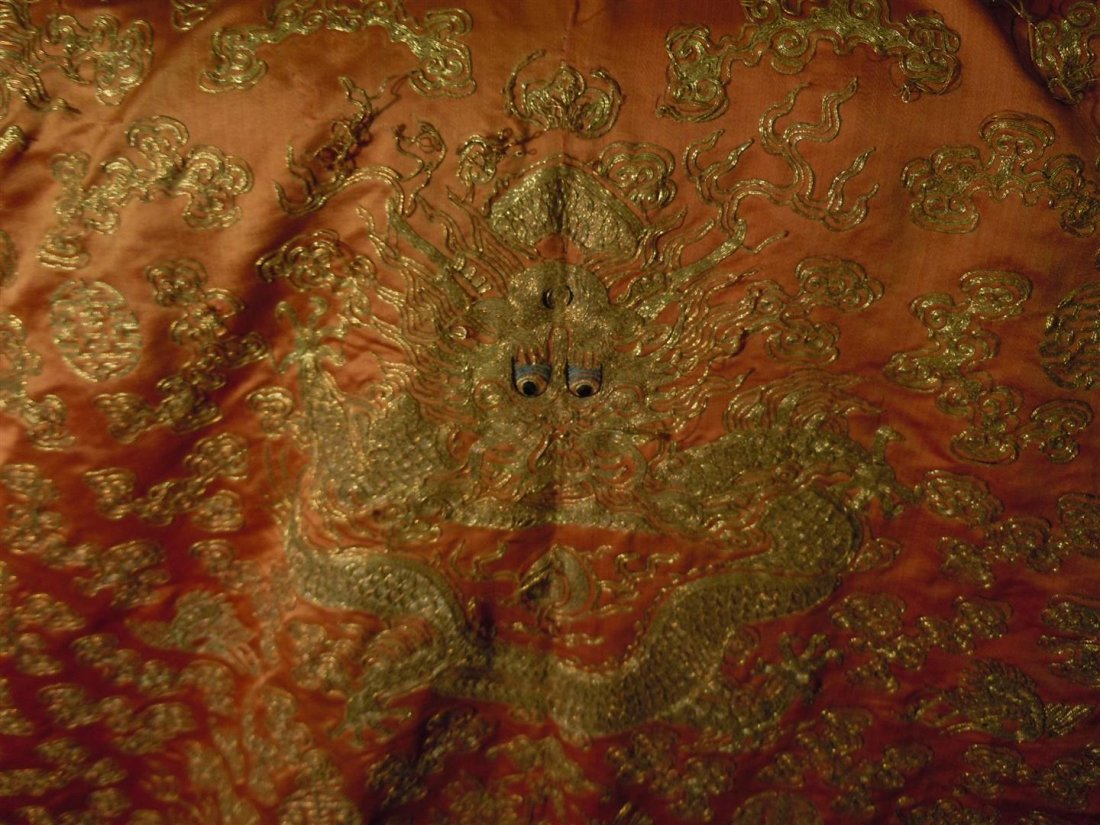 19thc Japanese Dragon Embroidered Silk Kimono - 6