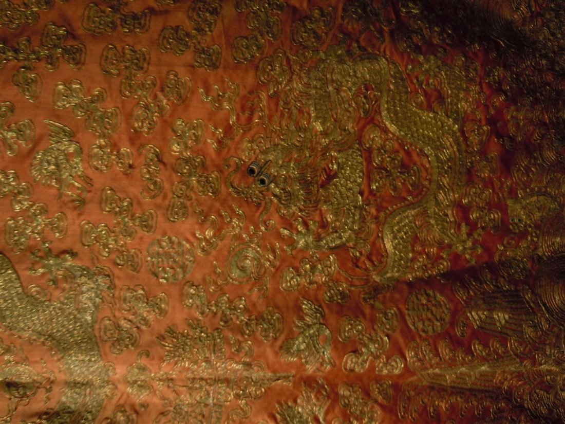 19thc Japanese Dragon Embroidered Silk Kimono - 7