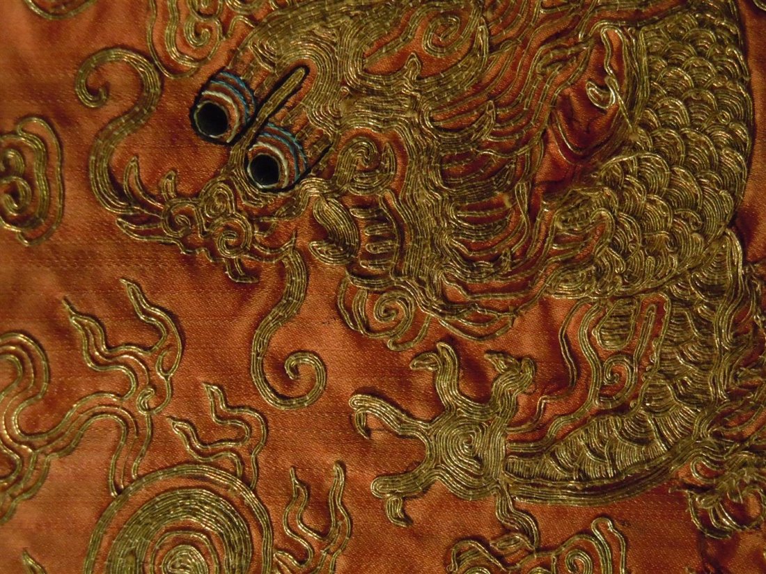 19thc Japanese Dragon Embroidered Silk Kimono - 8
