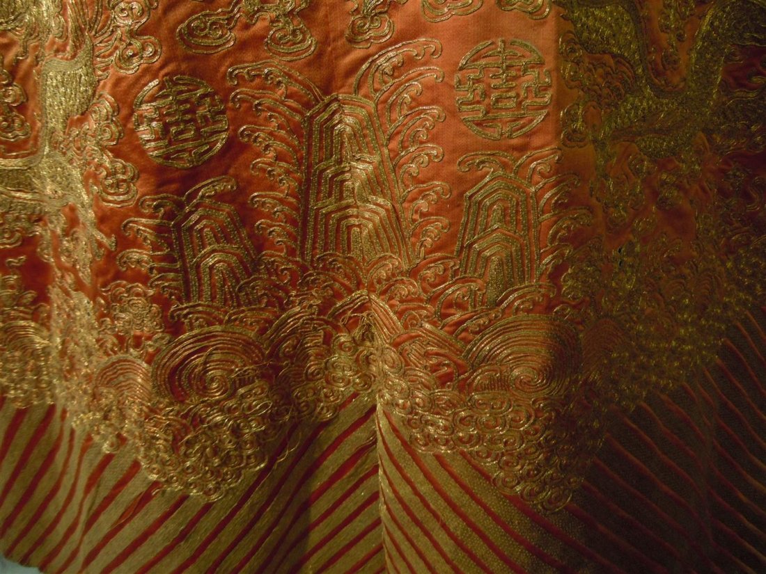 19thc Japanese Dragon Embroidered Silk Kimono - 9