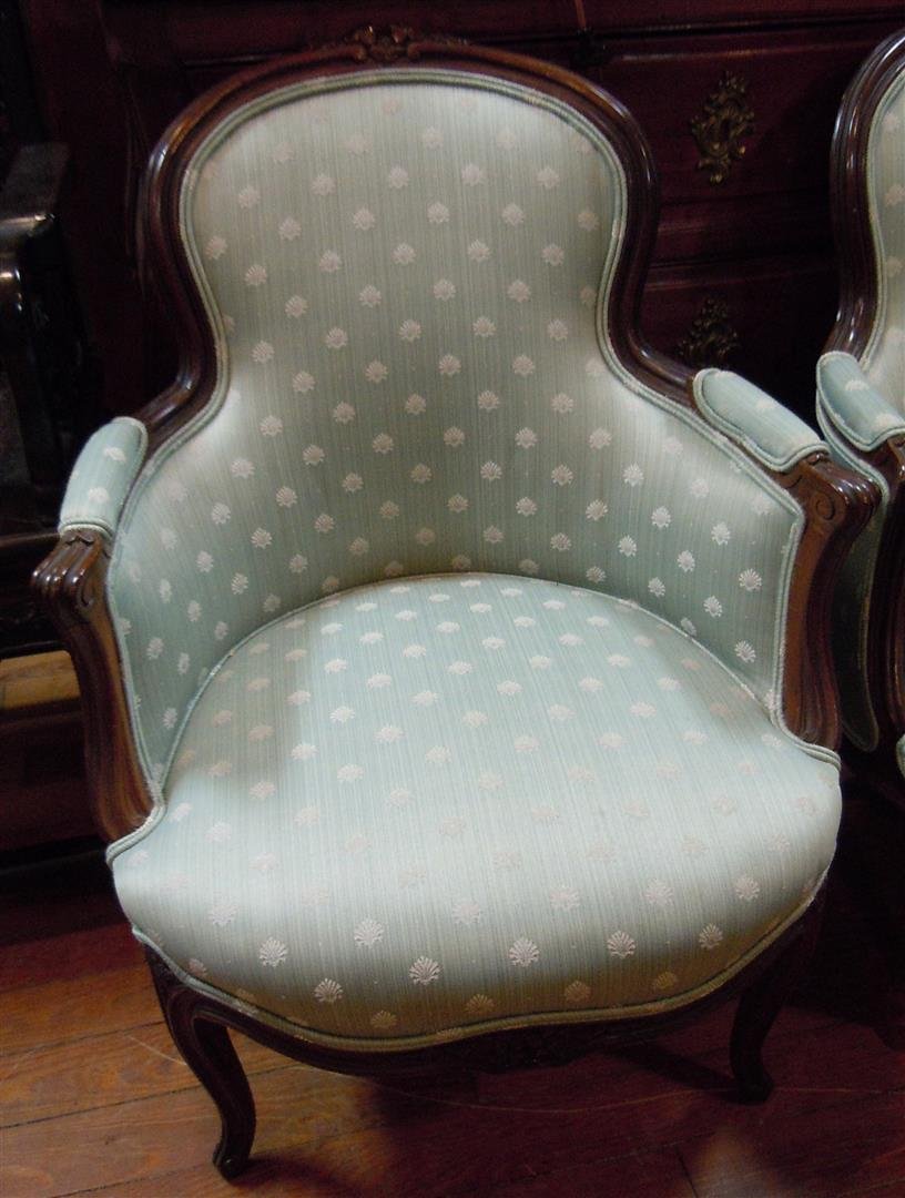 Pair of Victorian Walnut Slipper Chairs - 2