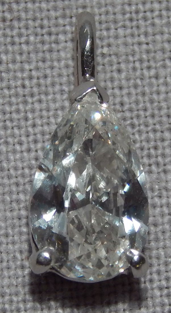 Antique Pear Shape Diamond Solitaire: Antique pear shape 1 carat plus diamond G-h color, SI-1