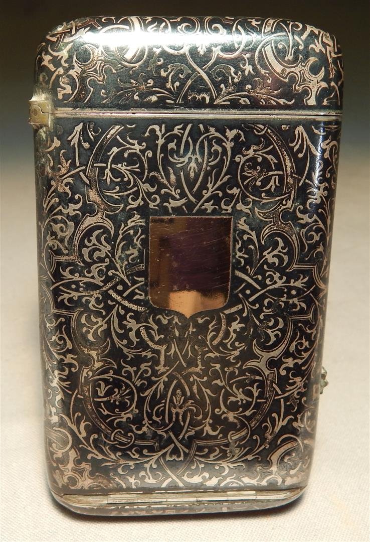 Antique English Silver & Gold Cigar Case: An antique English silver and gilt cigar case.