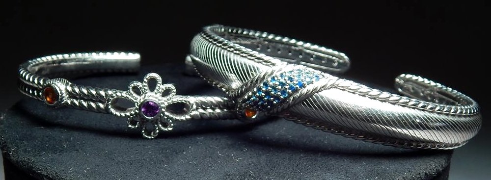 Two Judith Ripka Sterling Bracelets.: A lot of two Judith Ripka sterling bracelets.
