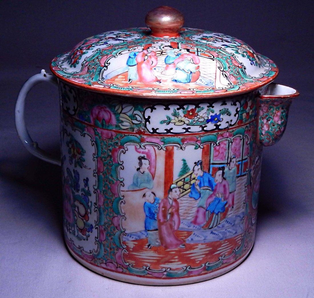 19 c. Large Rose Medallion Pitcher (1 of 9)