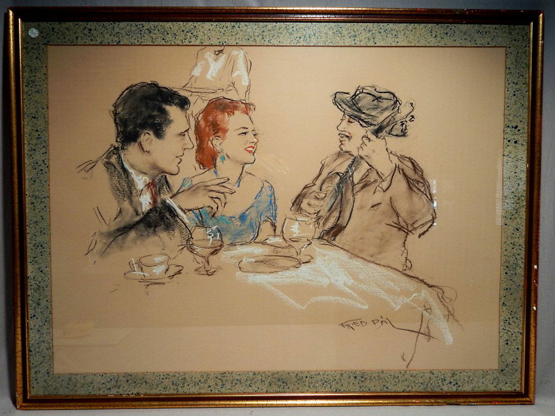 Pal Fried, (New York, Hungary 1893-1976) Pastel on: Pastel by artist Pal Fried. Measures 30" x 40"