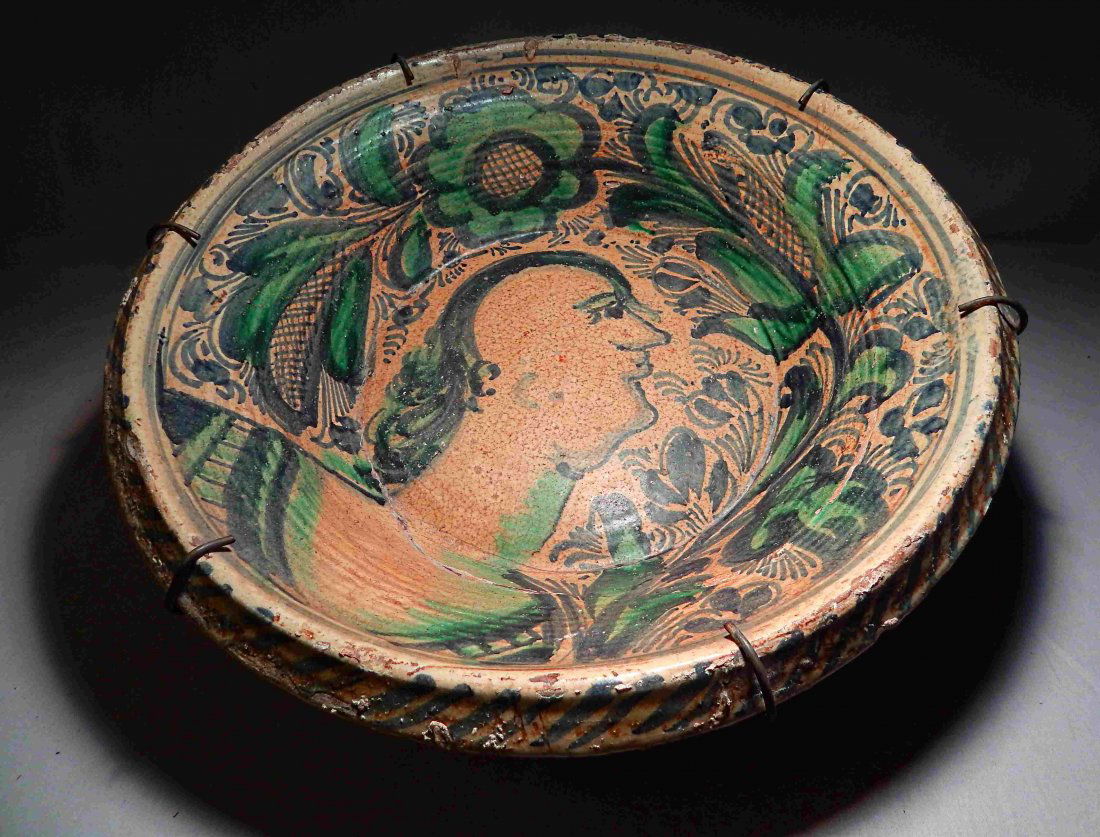 16th Century Multicolored Spanish Olla Bowl (1 of 8)