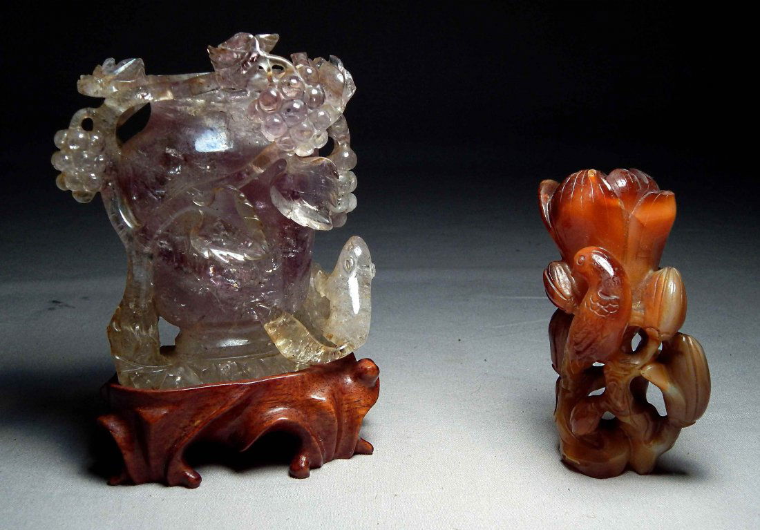 Amethyst Hardstone Vase & Agate Figure (1 of 6)