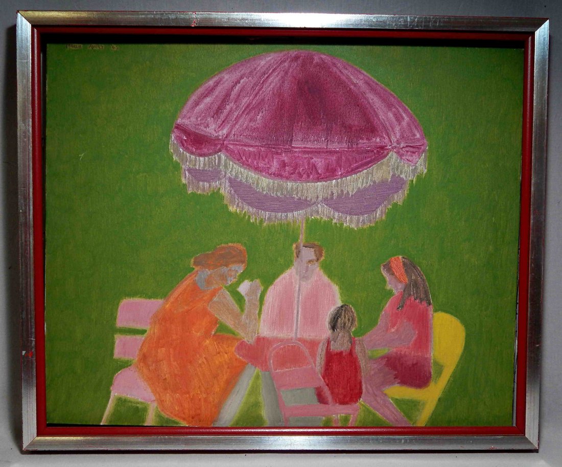 March Avery ( New York, 1932) Oil, "The Family" (1 of 4)