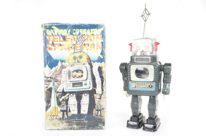Television Spaceman Tin Toy Robot from Japan B/O Alps