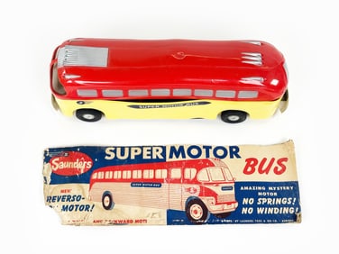 Saunders Plastic Super Motor Bus Toy with Partial Box