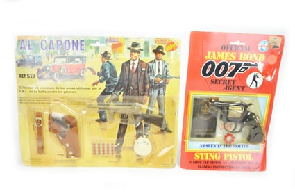 Redondo Al Capone FBI Agent & Coibel Offical James Bond 007 Secret Agent Cap Gun Sets Carded