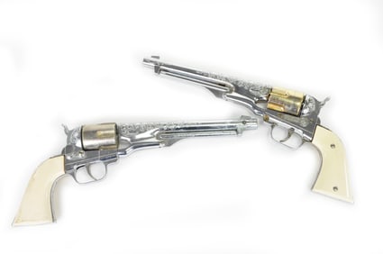 Pair of ca. 1958 Hubley Colt 45s Large-Sized Cap Guns