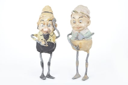 Palmer Cox Brownie Figures Made in Clay Hand Painted