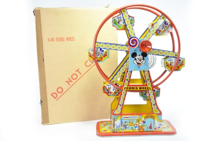 Mickey Mouse Variation of J. Chein Ferris Wheel Steel Windup Toy