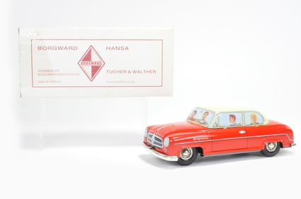 Borgwald Tin Lithograph Red Car Tucher Walther Boxed