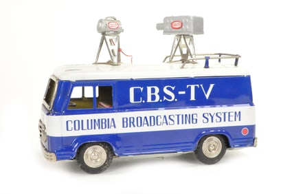 CBS TV Tin Lithographed Van/Truck by Marusan Toys, Japan