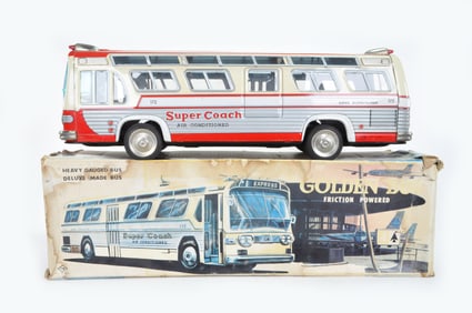 Large T.N. or Nomura Golden Bus Tin Toy, Japan