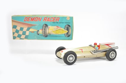 Friction Racer Daemon Race Car #7 in Gold in Box