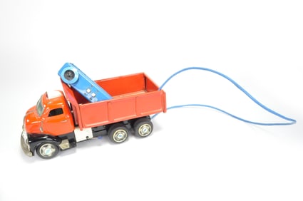 Chevrolet 10 Wheel Dump GMC Truck Tin Toy, Japan