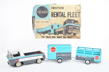 Corvair Truck Friction Rental Fleet Model Tin Toys By Sears