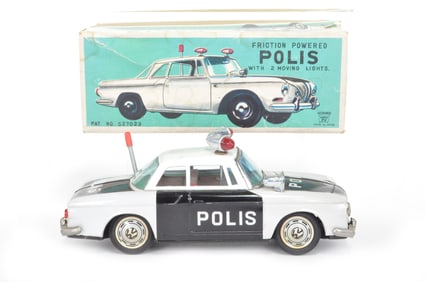 Police car by Ichiko Volkswagen Car and Tin Toy Action