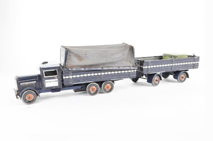 Tippco 1930s Tin Truck with Trailer and Canopy