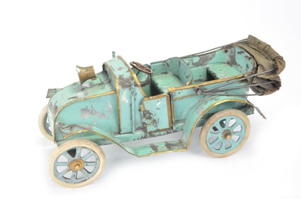 Early French Open Touring Car, 11" Tin Toy, JEP
