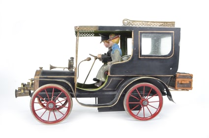 French Marklin Style Limousine with Four Lamps and Horn Likely Blondinat