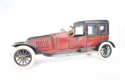 Spectacularly Large 22" Large Tin Limousine, likely a Renault by Pinard, with Open Cockpit