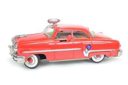 Red Electromobile Japanese Tin Car B/O