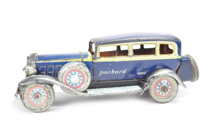 Kosuge Desirable Separate Headlight Packard Tin Litho Windup Car, Japan