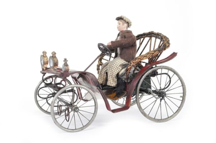 French Horseless Phaeton Tin Toy Circa 1900
