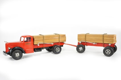 Smith Miller Lumber Truck with Wood Load Steel/Smitty Truck