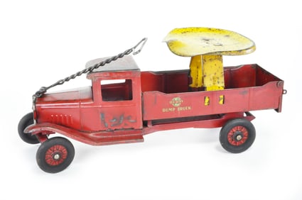 Sought after 1936 Buddy L Ride On Dump Truck Pressed Steel Toy