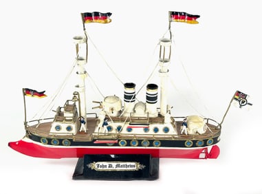 John D Matthews Battleship Toy Composite Fantasy Ship One-of-a-Kind