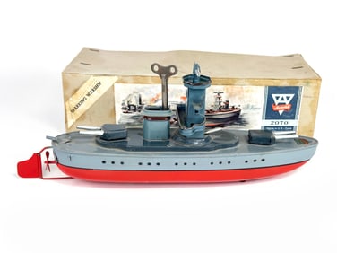 Arnold Toys Tin Windup Battleship with Box