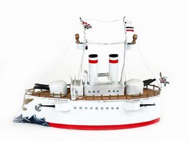 Well-Made Custom German White Battleship