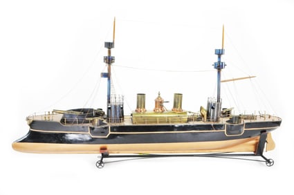 Radiguet Largest Five Gun Zinc/copper Ship, France