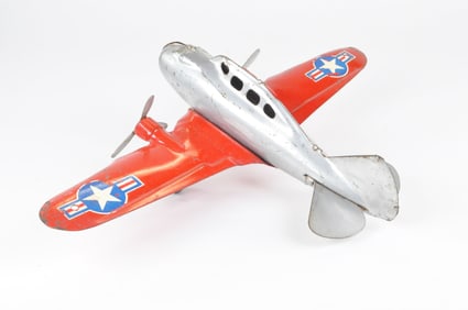 Marx Pressed Steel Twin Prop Fighter Plane