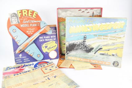 All Sweat Olio-Margarine Advertising Stand Up Airplane Toy Display Plus Kix Airbase and WW2 Bonus