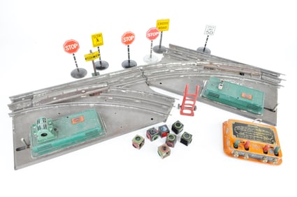 American Flyer Train Accessory Lot with Lionel Signs