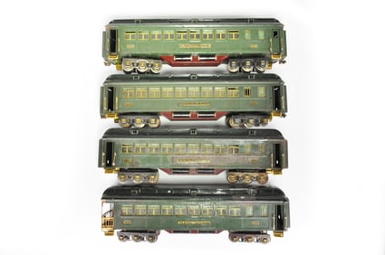 Large Deluxe 412 California, 413 Colorado, 414 Illinois & 416 New York Train Cars by Lionel