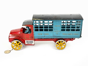New York to Philadelphia Extremely Rare Dent Cast Iron Truck