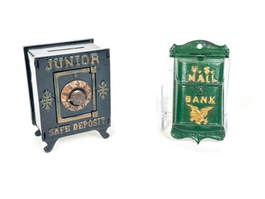US MAIL Bank by Kenton and Junior Safe Deposit Bank Lot of 2