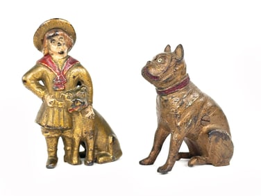 Lot of 2 AC Williams Buster Brown and Hubley Tige/Dog Banks